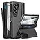 Caka for Samsung Galaxy Z Fold 6 Case Thinner S Pen Holder Hidden Kickstand Hinge Protection Screen Protector Full Body Hard Shockproof Phone Cover with AntiSlip Textured for Fold6 Black