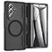 Caka for Samsung Galaxy Z Fold 7 Case Compatible with MagSafe Hinge Protection Builtin HD Screen Protector Translucent Hard Shockproof Magnet Phone Cover for Zfold 7 Black
