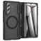 Caka for Samsung Galaxy Z Fold 7 Case Compatible with MagSafe Hinge Protection Builtin HD Screen Protector Translucent Hard Shockproof Magnet Phone Cover for Zfold 7 Black
