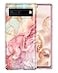 Btscase for Google Pixel 6 Case Gold Glitter Bling Marble Pattern Hard PC Slim Fit Shockproof Full Body Rugged Drop Protective Women Girls Cover Cute Case for Google Pixel 6 2021 Rose Gold