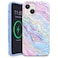 VELVET CAVIAR for iPhone 13 Case Marble Girly Cute Protective Cover for Women Compatible with MagSafe 10ft Drop Tested Holographic Blue Pink