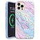 VELVET CAVIAR for iPhone 13 Pro Case Marble Girly Cute Protective Cover for Women Compatible with MagSafe 10ft Drop Tested Holographic Blue Pink