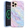 VELVET CAVIAR for iPhone 13 Pro Case Marble Girly Cute Protective Cover for Women Compatible with MagSafe 10ft Drop Tested Holographic Blue Pink