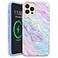 VELVET CAVIAR for iPhone 13 Pro Max Case Marble Girly Cute Protective Cover for Women Compatible with MagSafe 10ft Drop Tested Holographic Blue Pink