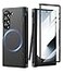 MAKAVO for Samsung Galaxy Z Fold 6 Case with S Pen Holder Front Screen Protector Hinge Protection Compatible with MagSafe Fold6 Slim Full Body Protection Magnetic Phone Cover Black