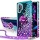 Silverback for Galaxy Note 10 Plus Case Moving Liquid Holographic Sparkle Glitter Case with Kickstand Girls Women Bling Diamond Ring Slim Protective Case for Samsung Galaxy Note 10 Plus 5G Purple