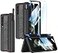 SOUTEM for Samsung Galaxy Z Fold 3 Case with Wrist Strap Screen Protector S Pen SlotMagnetic Hinge Protective Bumper Case Ultra Slim Shockproof AntiScratch for Samsung Z Fold 3 5G Black