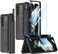 SOUTEM for Samsung Galaxy Z Fold 3 Case with Wrist Strap Screen Protector S Pen SlotMagnetic Hinge Protective Bumper Case Ultra Slim Shockproof AntiScratch for Samsung Z Fold 3 5G Black