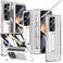NINKI Clear for Samsung Galaxy Z Fold 6 Case with S Pen Holder S PenBuiltin Stand Screen Protector Hinge Transparent Phone Cover for Samsung Z Fold 6 Case with Kickstand Clear