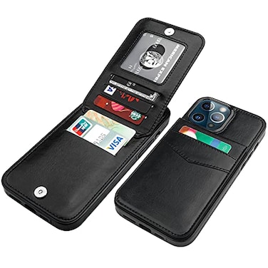 KIHUWEY Compatible with iPhone 13 Pro Max Case Wallet with Credit Card Holder Premium Leather Magnetic Clasp Kickstand Heavy Duty Protective Cover for iPhone 13 Pro Max 67 InchBlack