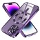Misea Magnetic Clear Case for iPhone 14 Pro Max Case Compatible with MagSafe Never Yellowing Military Grade Drop Protection Full Camera Lens Protector Luxury Plating Soft Phone Case Purple