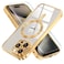 Misea Magnetic for iPhone 15 Pro Max Case with MagSafe Never Yellowing Military Grade Drop Protection Full Camera Lens Protector Plating Soft Clear Phone Case for Women Girls Gold