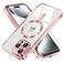 Misea Magnetic for iPhone 15 Pro Max Case with MagSafe Never Yellowing Military Grade Drop Protection Full Camera Lens Protector Plating Soft Clear Phone Case for Women Girls Pink