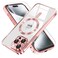 Misea Magnetic for iPhone 15 Pro Max Case with MagSafe Never Yellowing Military Grade Drop Protection Full Camera Lens Protector Plating Soft Clear Phone Case for Women Girls Pink