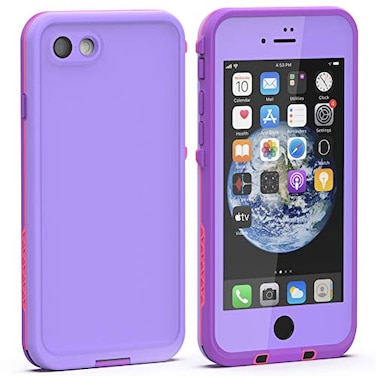 Diverbox for iPhone SE 2020 Waterproof Case iPhone 8 Waterproof CaseWaterproof Shockproof IP68 FullBody Sturdy Case Builtin Screen Protector for Full Sealed Cover 47 in Purple