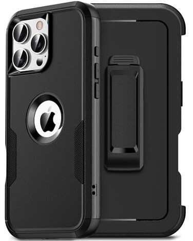 HayyaCase for iPhone 16 Pro Max Case with Belt Clip Holster2X Screen Protector Heavy Duty ProtectionMilitaryGrade ProtectionAntiDropShockproof Phone Cover for iPhone 16 Pro Max CaseBlack