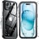 SPIDERCASE for iPhone 15 Case Waterproof Builtin Lens Screen Protector Full Heavy Duty Protection 12FT Military Shockproof Dustproof Phone CaseBlack
