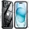 SPIDERCASE for iPhone 15 Case Waterproof Builtin Lens Screen Protector Full Heavy Duty Protection 12FT Military Shockproof Dustproof Phone CaseBlack