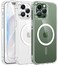 FNTCASE for iPhone 13 Pro Case Clear Magnetic Phone Cases with Screen Protector Compatible with Magsafe Slim Anti Yellowing Rugged Shockproof Protective Transparent Cell Phone Cover AClear