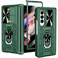 VEGO for Galaxy Z Fold 3 Case with Slide Camera Cover Hinge Protection Case with Front Screen Protector 360Ring Magnetic Kickstand Protective Armor Cover for Samsung Galaxy Z Fold 3 5G Dark Green