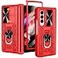 VEGO for Galaxy Z Fold 3 Case with Slide Camera Cover Hinge Protection Case with Front Screen Protector 360Ring Magnetic Kickstand Protective Armor Cover for Samsung Galaxy Z Fold 3 5G Vibrant Red