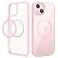 VEGO for iPhone 13 iPhone 14 Magnetic Case Compatible with MagSafe Clear Hard PC Back Soft TPU Frame Slim Resist Scratches Shockproof Bumper Cover Rose Pink