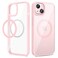 VEGO for iPhone 13 iPhone 14 Magnetic Case Compatible with MagSafe Clear Hard PC Back Soft TPU Frame Slim Resist Scratches Shockproof Bumper Cover Rose Pink