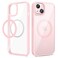VEGO for iPhone 13 iPhone 14 Magnetic Case Compatible with MagSafe Clear Hard PC Back Soft TPU Frame Slim Resist Scratches Shockproof Bumper Cover Rose Pink