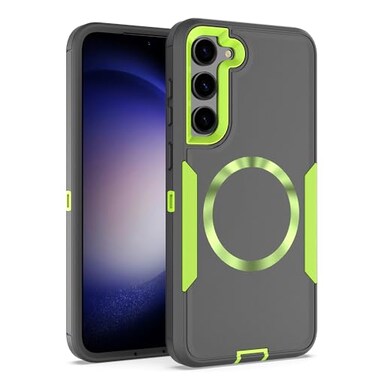 showdd Designed for Samsung Galaxy S24 Plus s24 CaseMagneticDouble Drop Protection Heavy DutyCompatible with MagSafeDustproofNo Fading No Yellowingfor Men WomenGrey Green