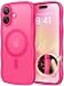 CAPRARO for iPhone 16 Plus Case for Women Girls Upgraded Full Camera Protection Compatible with MagSafe Cute Wave Translucent Matte Phone Case for iPhone 16 Plus Hot Pink