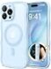 CAPRARO for iPhone 16 Pro Case for Women Girls Upgraded Full Camera Protection Compatible with MagSafe Cute Wave Translucent Matte Phone Case for iPhone 16 Pro Light Blue