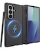 Miimall Magnetic for Samsung Galaxy Z Fold 7 Case with Pen Compatible with MagsafeS Pen Holder Hinge Protection Screen Protector Ultra Slim Thin Full Cover Phone Case for Z7 Fold7 5G Black
