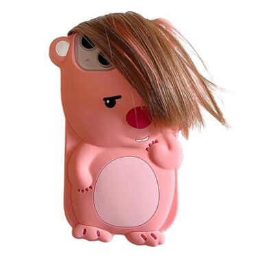 QoKcoahn Case Compatible with iPhone 11Cute 3D Kawaii Funny Ugly Beaver Cartoon Cover with Keychain Soft Silicone Gel Drop Protector Women Girls