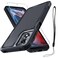 RMOCR for Motorola Moto G Play 2024 Case Full Body Heavy Duty Rugged Shockproof Protective Phone Cover with Lanyard Strap Tempered Glass Screen Protector and Camera Lens Cover Black Matte