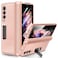 Ruky Kickstand Case for Samsung Galaxy Z Fold 3 with Hinge Protection Full Body Case with Builtin Screen Protector PU Leather Slim Protective Stand Cases for Samsung Galaxy Z Fold 3 5G Gold