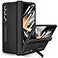 Ruky for Samsung Galaxy Z Fold 4 Case with Hinge Protection Full Body Cases with Magnetic Kickstand Screen Protector PU Leather Protective Stand Phone Case for Samsung Galaxy Z Fold 4 Black