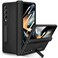 Ruky for Samsung Galaxy Z Fold 4 Case with Hinge Protection Full Body Cases with Magnetic Kickstand Screen Protector PU Leather Protective Stand Phone Case for Samsung Galaxy Z Fold 4 Black