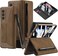 DEMCERT for Samsung Galaxy Z Fold 3 5G with S Pen SlotMilitary Armor Cases Full Body Protective AntiScratch Hard Slim Leather Bracket Case with Screen Protector for Galaxy Z Fold 3 5G Brown