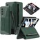 DEMCERT for Samsung Galaxy Z Fold 4 5G with S Pen SlotMilitary Armor Cases Full Body Protective AntiScratch Hard Slim Leather Bracket Case with Screen Protector for Galaxy Z Fold 4 5G Green