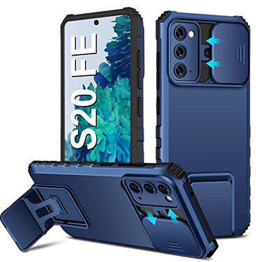 Gxmeuie Galaxy S20 FE Case Compatible with Samsung Galaxy S20 FE 5G 2020Version Slide Camera Cover MilitaryGrade Shockproof Phone Case with Kickstand Protective Cover for Samsung S20 FE 5G 65inch