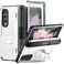 FONREST Rugged Case Armor for SamsungGalaxyZFold3 wBuiltin Kickstand S Pen Holder Screen Protector Hinge Protection Heavy Duty Shockproof Protective Cover NOT FIT Z Fold 42 White