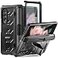 FONREST Rugged Case Armor for SamsungGalaxyZFold3 w Builtin Kickstand S Pen Holder Screen Protector Hinge Protection Heavy Duty Shockproof Protective Cover NOT FIT Z Fold 42 Black