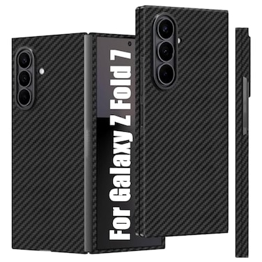 Lenpiti Slim 1500D Aramid Fiber Case Compatible with Samsung Galaxy Z Fold 7 Thin Carbon Fiber Cover with Wireless Charging Support Matte Black