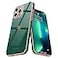 Teageo For iPhone 13 Pro Max Case for Women Girl Cute Love Heart Luxury Plating Soft Back Bling Cover Raised Camera Protection Bumper Silicone Shockproof Phone Case for iPhone 13 Pro MaxDarkish Green