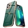 Teageo For iPhone 13 Pro Max Case for Women Girl Cute Love Heart Luxury Plating Soft Back Bling Cover Raised Camera Protection Bumper Silicone Shockproof Phone Case for iPhone 13 Pro MaxDarkish Green