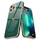 Teageo For iPhone 13 Pro Max Case for Women Girl Cute Love Heart Luxury Plating Soft Back Bling Cover Raised Camera Protection Bumper Silicone Shockproof Phone Case for iPhone 13 Pro MaxDarkish Green