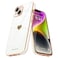 Teageo for iPhone 14 Case for Women Girl Cute Love Heart Luxury Electroplate Plating Soft Bling Back Cover Raised Full Camera Protection Bumper Silicone Shockproof Phone Case for iPhone 14 White
