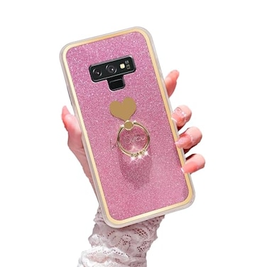 Easyscen for Samsung Galaxy Note 9 Phone Case Girls Women Cute Luxury Glitter Soft Slim Case with Ring Kickstand Bumper Shockproof Protective Cover Pink
