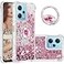 CCSmall Glitter Clear Sparkly Bling Case for Xiaomi Redmi Note 12 4G Flowing Liquid Quicksand Cover with Diamond Ring Holder Case for Xiaomi Redmi Note 12 4G LSZ Rose Gold