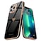 Teageo for iPhone 13 Pro Max Case for Women Girl Cute LoveHeart Luxury Bling Plating Soft Back Cover Raised Camera Protection Bumper Silicone Shockproof Phone Case for iPhone 13 Pro Max Black